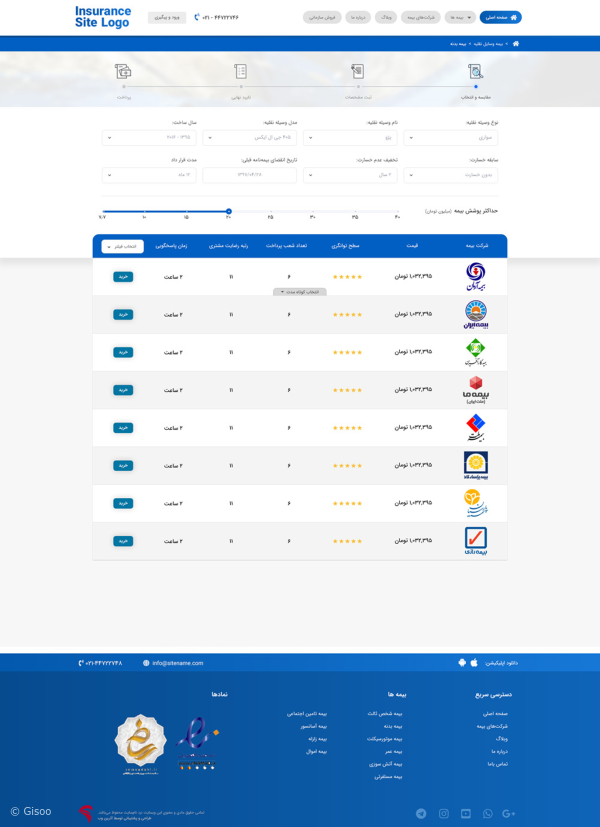 تصاویر پروژه وب‌سایت بیمه‌گر
